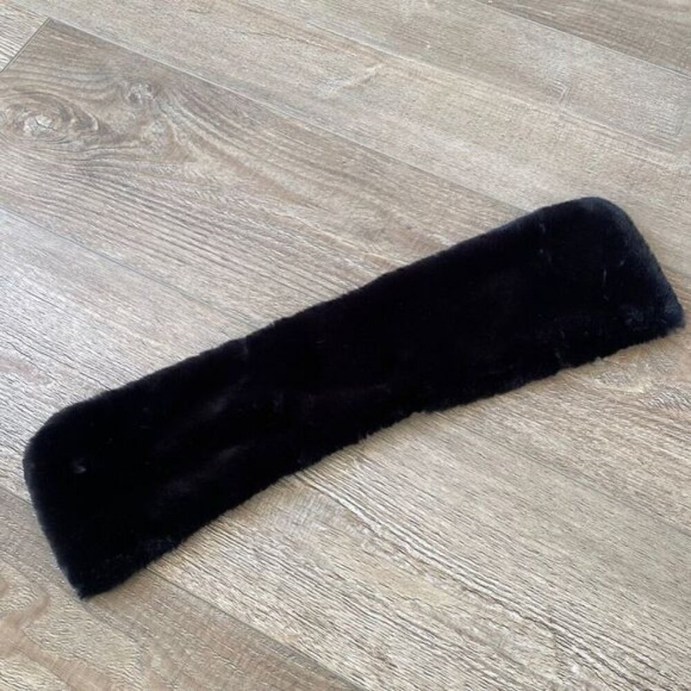 Vintage Black Faux Fur Stole Detachable Collar